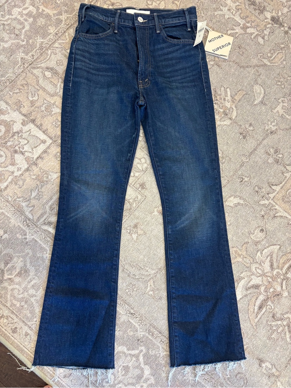 MOTHER Dark Blue High-Rise Flare Jeans
